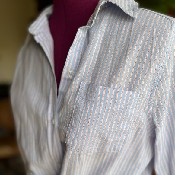 H&M Blue and Pink Pinstripe Button Down Long Sleeve Dress Shirt - Picture 2 of 9